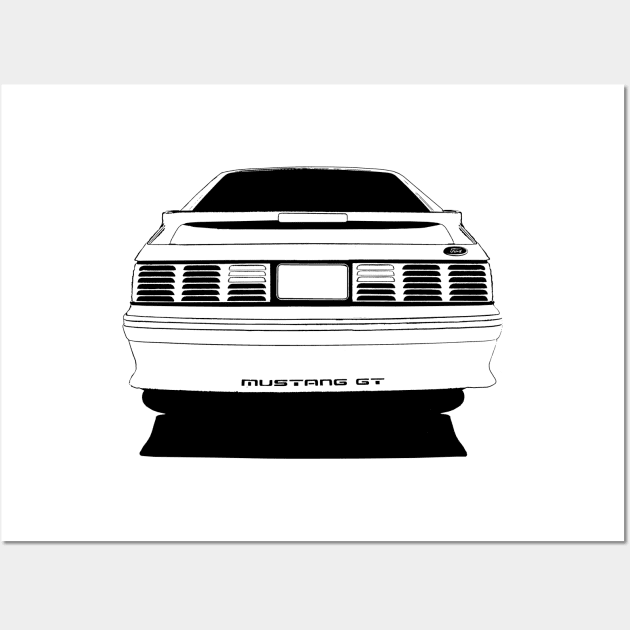 Ford Mustang GT (fox body) - rear stylized T-Shirt Wall Art by mal_photography